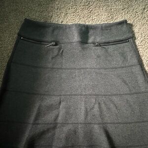 Athleta Charcoal Pencil Skirt with Zipper Accents